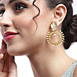 Natural Mother Of Pearl Stone Studded Earrings