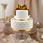 50th Anniversary Fondant 2 Tier Cake Vanilla 3kg Eggless