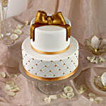 50th Anniversary Fondant 2 Tier Cake Vanilla 3kg Eggless