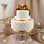 50th Anniversary Fondant 2 Tier Cake Butterscotch 3kg Eggless