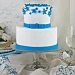 Blue Bow 2 Tier Truffle Cake 3 Kg