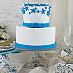 Blue Bow 2 Tier Truffle Cake- 3 Kg Eggless