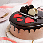 Red Hearts Chocolate Cake 1 Kg Eggless