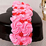 Roses On Heart Designer Cake- 1 Kg Eggless