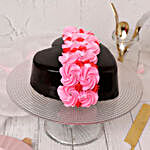 Roses On Heart Designer Cake- Half Kg Eggless