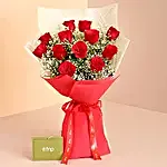 Confetti Of Love Red Color Roses Bouquet