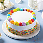 Rainbow Vanilla Cream Cake Half Kg Eggless