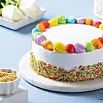 Rainbow Vanilla Cream Cake Half Kg Eggless