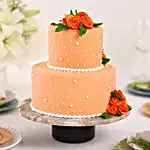 Peach Roses Truffle 2 Tier Cake- 2 Kg