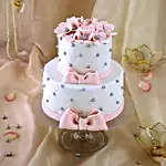 Pink Bow 2 Tier Truffle Cake- 3 Kg