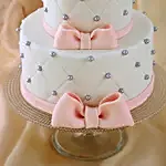 Pink Bow 2 Tier Truffle Cake- 1.5 Kg