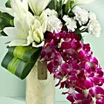 Orchids & Carnations Vase Arrangement