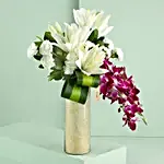 Orchids & Carnations Vase Arrangement