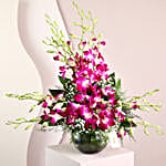 Purple Orchids Vase Arrangement