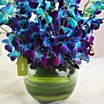 Beautiful Orchids Glass Vase Arrangement