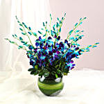 Beautiful Orchids Glass Vase Arrangement