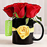 7 Red Roses Black Mug