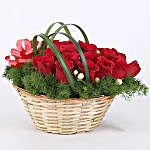 Elegant Basket of Red Roses