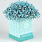 White Gypsophila Made With Love Blue Box