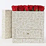 Stylish Box Of Red Roses & Chocolates