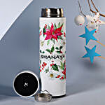 Personalised Floral Flask With Temperature Display