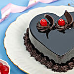 Chocolate Truffle Heart Cake Half Kg Eggless