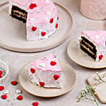 Pink Hearts Chocolate Cream Cake Half Kg