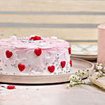 Pink Hearts Chocolate Cream Cake Half Kg Eggless