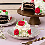 White & Red Roses Designer Chocolate Cake- Half Kg