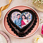 Heart Shaped Truffle Photo Cake 1 kg