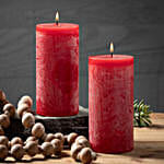 Festive Red Candle Set