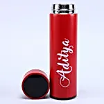 Personalised Red LED Temperature Bottle for Him