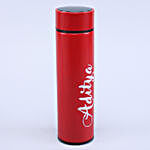 Personalised Red LED Temperature Bottle for Him
