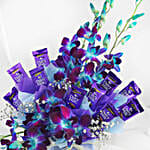 Blue Love Orchid in a Vase