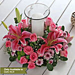 Mixed Gorgeous Flowers In Wooden Tray