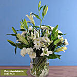 Serene Mixed Flowers Cylindrical Vase