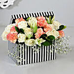 Mixed Roses & Asiatic Lilies Black & White Box