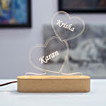 Personalised Double Heart Night Lamp
