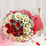 Elegance of Romance Bouquet & Cake Combo