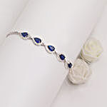 Giva 925 Silver Royal Blue Drop Bracelet