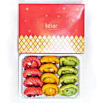 KESAR ASSORTED CHANDRAKALA BOX WITH  ORGANIC COLOURS
