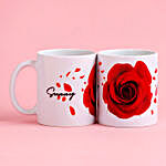 Personalised Red Rose Mug Set