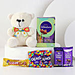 Cute Teddy With Small Cadbury Celebrations Box