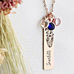 Personalised Birth Flower & Stone Necklace