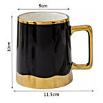 3D Ceramic Glossy Finish Golden Black Coffee Mug