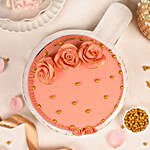 Pearly Rosettes Cream Cake Eggless