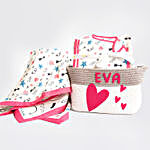 Doodle Hearts Welcome Baby Basket