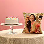 Picture Cushion & Pineapple Cake For Mom