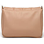 Flap Over Quilted Crossbody Sling Bag Hot Beige