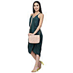 Flap Over Quilted Crossbody Sling Bag Hot Beige